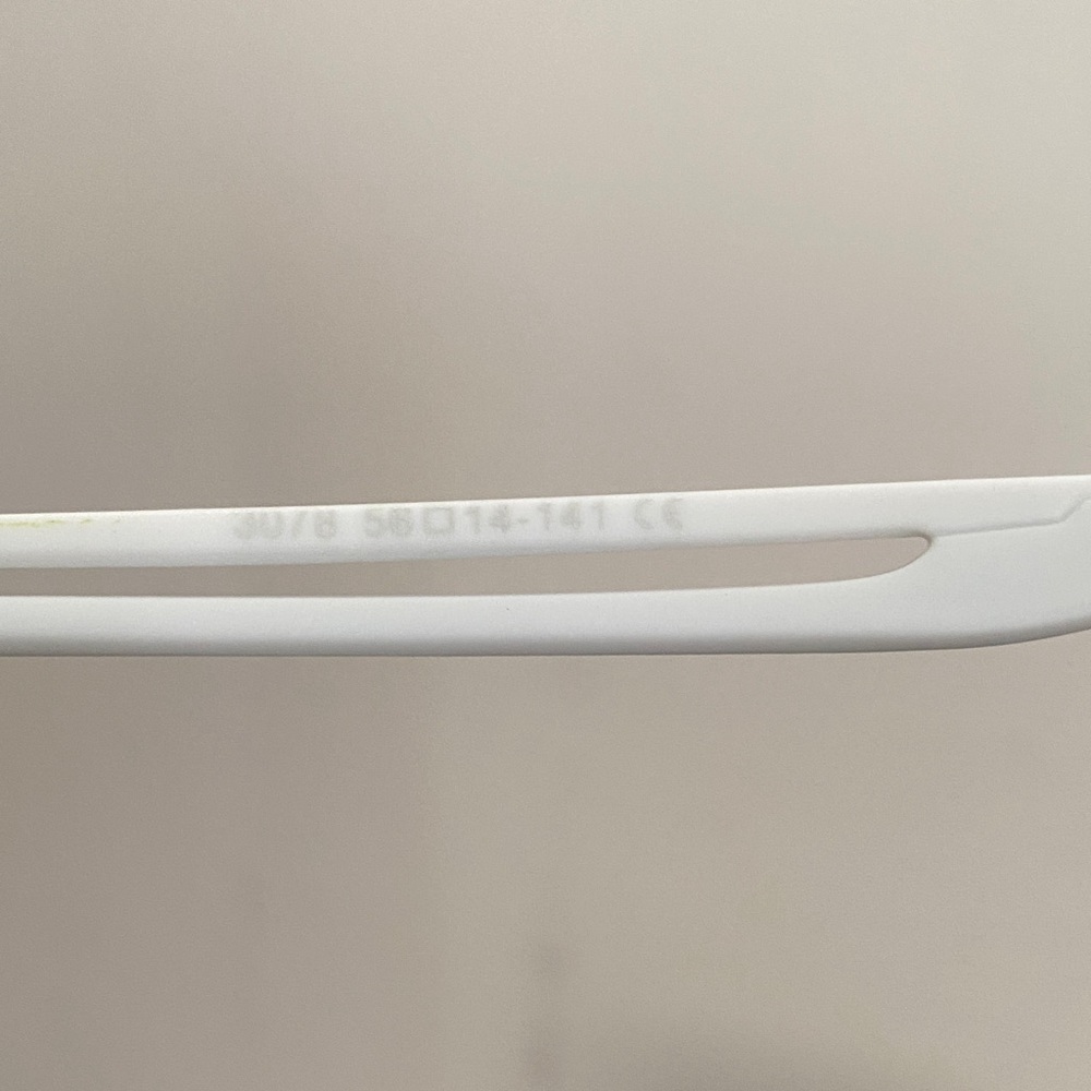 White Sports Sunglasses with Blue-Green Mirror Lens - Picture 2 of 9